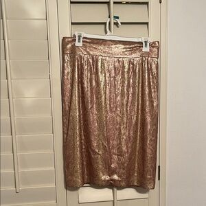 ANTONIO MELANI Size 8 Shimmering Gold Sequin Snake Print Women's Pencil Skirt